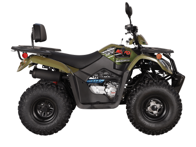 Квадрицикл KAYO AU200 спинка (ЗЕЛЕНЫЙ ХАКИ пластик 2025 г.) (ПТС)