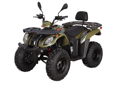 Квадрицикл KAYO AU200 спинка (ЗЕЛЕНЫЙ ХАКИ пластик 2025 г.) (ПТС)